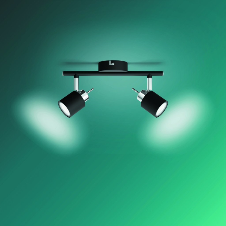 Philips - Spotlight 2xGU10/35W/230V svart