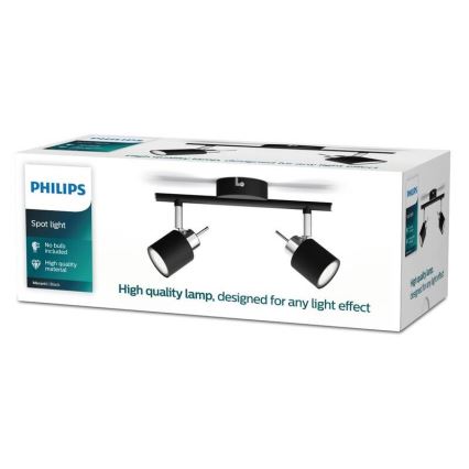 Philips - Spotlight 2xGU10/35W/230V svart