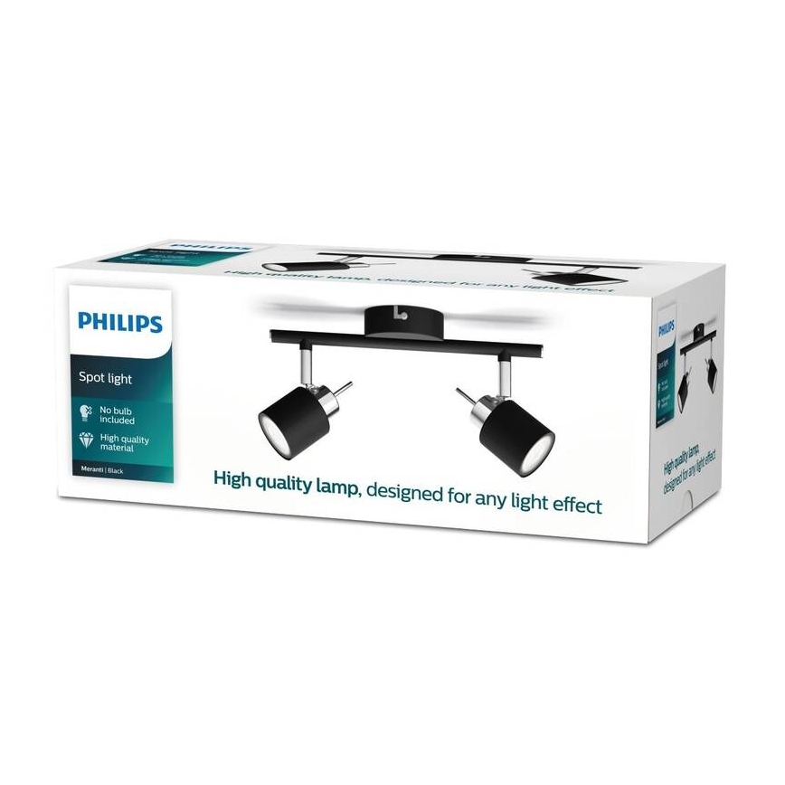 Philips - Spotlight 2xGU10/35W/230V svart
