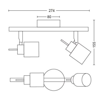 Philips - Spotlight 2xGU10/35W/230V svart