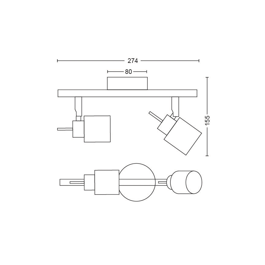 Philips - Spotlight 2xGU10/35W/230V svart