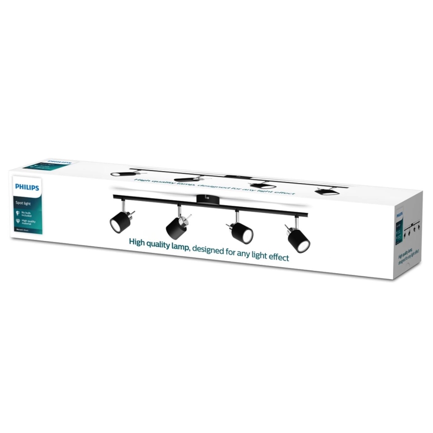 Philips - Spotlight 4xGU10/35W/230V svart