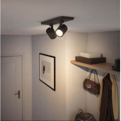 Philips - Spotlight RUNNER 2xGU10/20W/230V svart
