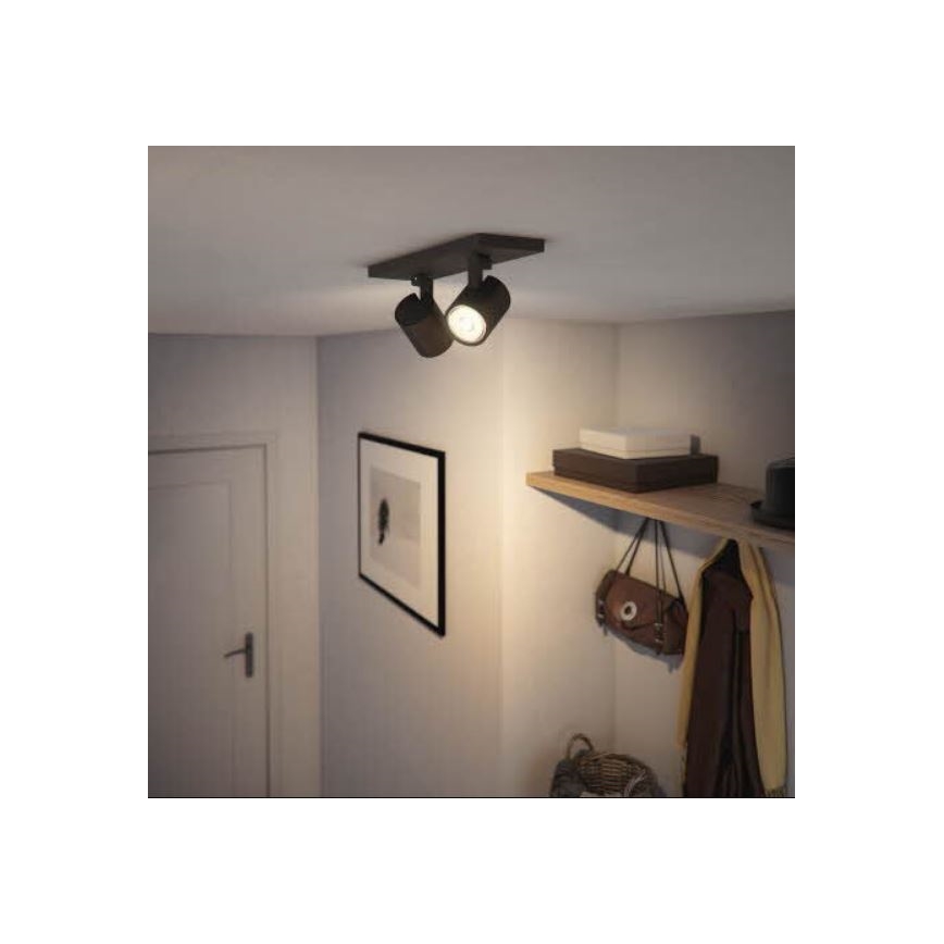 Philips - Spotlight RUNNER 2xGU10/20W/230V svart