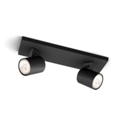 Philips - Spotlight RUNNER 2xGU10/20W/230V svart