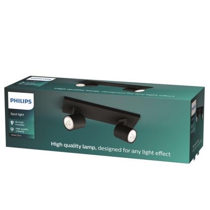 Philips - Spotlight RUNNER 2xGU10/20W/230V svart