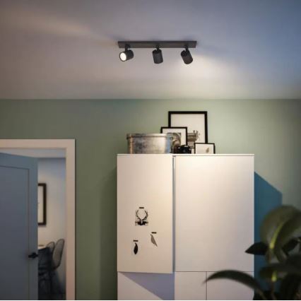 Philips - Spotlight RUNNER 3xGU10/20W/230V svart