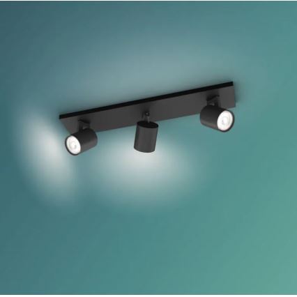 Philips - Spotlight RUNNER 3xGU10/20W/230V svart