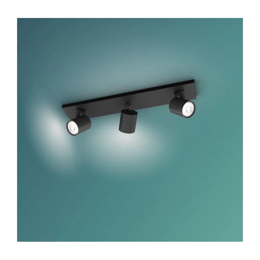 Philips - Spotlight RUNNER 3xGU10/20W/230V svart
