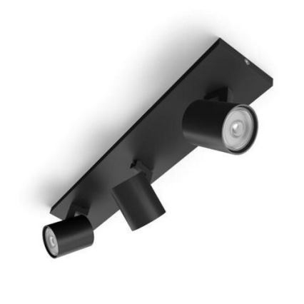Philips - Spotlight RUNNER 3xGU10/20W/230V svart