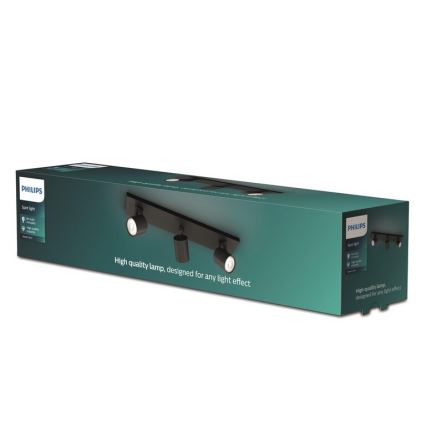 Philips - Spotlight RUNNER 3xGU10/20W/230V svart