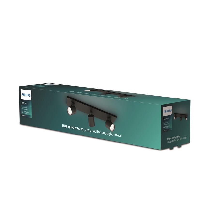 Philips - Spotlight RUNNER 3xGU10/20W/230V svart