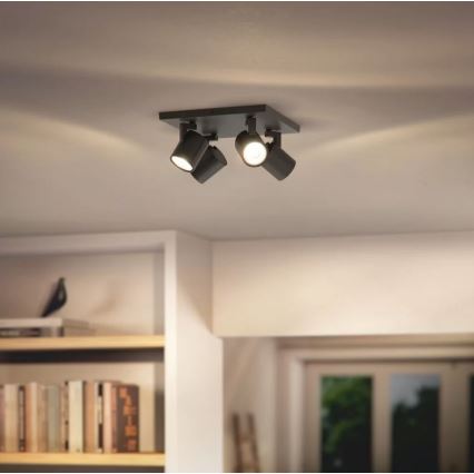 Philips - Spotlight 4xGU10/20W/230V svart