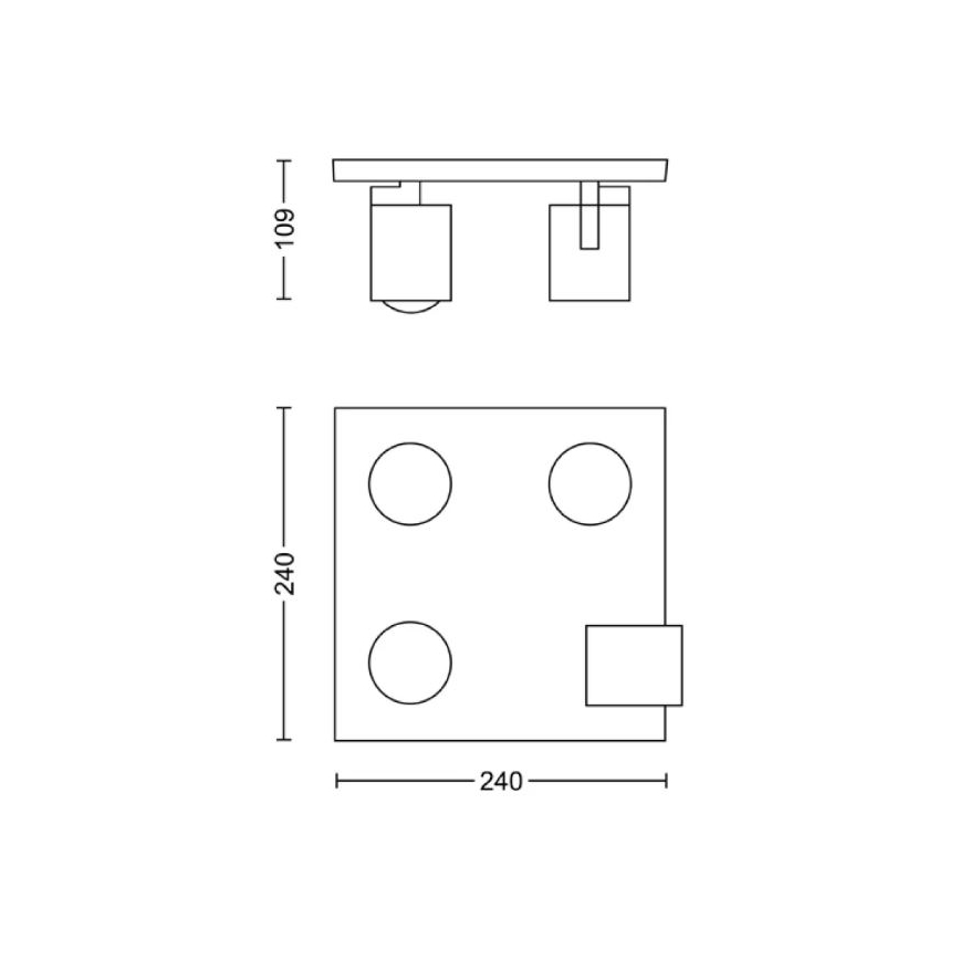 Philips - Spotlight 4xGU10/20W/230V svart