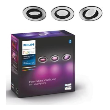 Philips - UPPSÄTTNING 3x LED RGB ljusreglerad hängande taklampa  Hue CENTURA 1xGU10/5,7W/230V 2000-6500K
