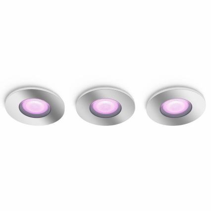 Philips - UPPSÄTTNING 3xLED RGB ljusreglerad badrumslampa  Hue XAMENTO 1xGU10/5,7W/230V IP44 2000-6500K