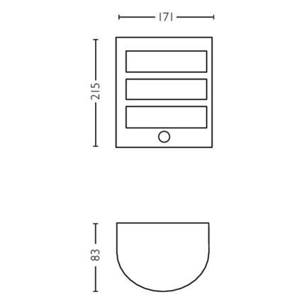 Philips - Utomhus LED vägglampa  med sensor  LED/6W/230V 2700K IP44