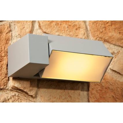 Philips - Utomhus vägglampa  BORDER 1xE27/23W/230V IP44 grå
