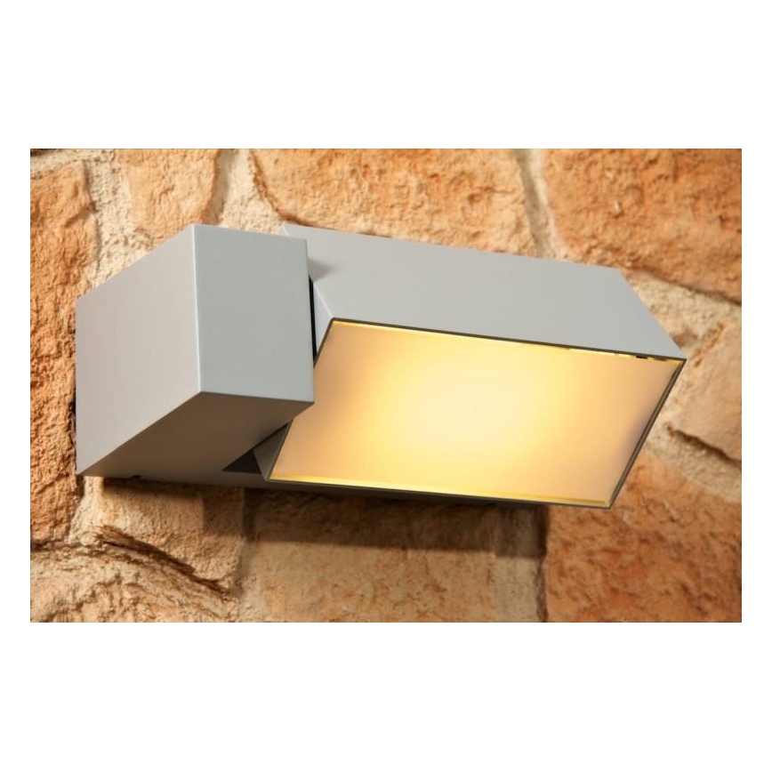 Philips - Utomhus vägglampa  BORDER 1xE27/23W/230V IP44 grå