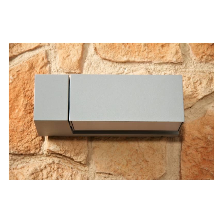 Philips - Utomhus vägglampa  BORDER 1xE27/23W/230V IP44 grå