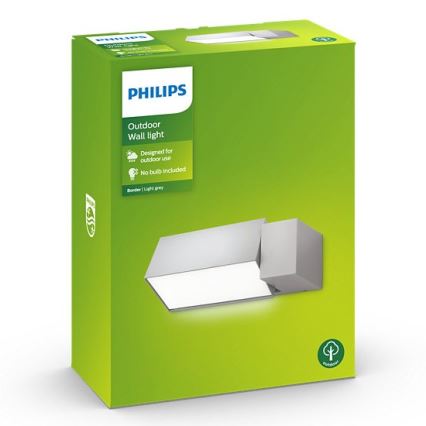 Philips - Utomhus vägglampa  BORDER 1xE27/23W/230V IP44 grå