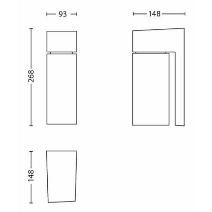 Philips - Utomhus vägglampa  BORDER 1xE27/23W/230V IP44 grå