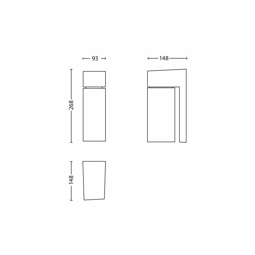 Philips - Utomhus vägglampa  BORDER 1xE27/23W/230V IP44 grå