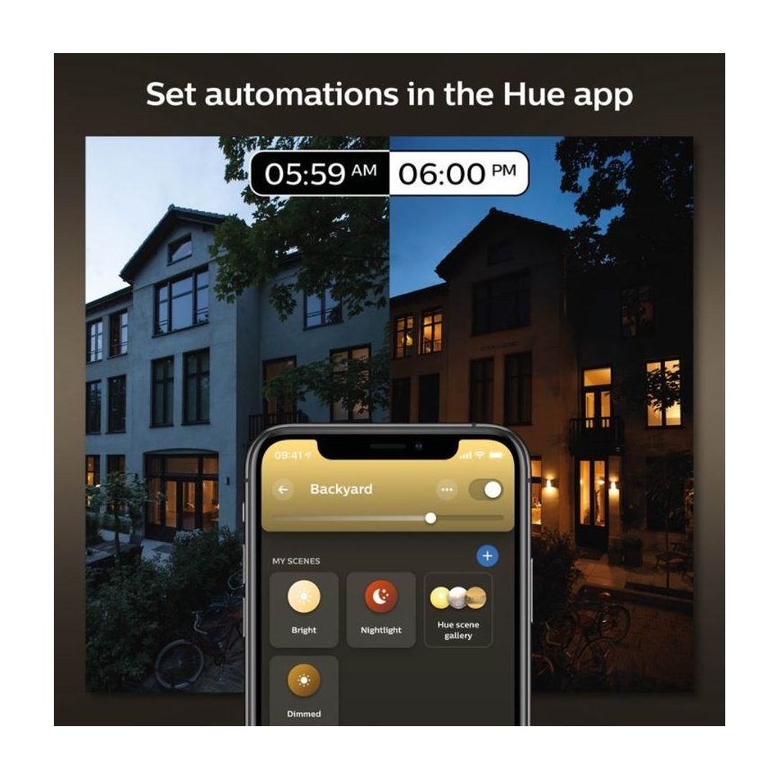 Philips - Dimbar utomhus vägglampa Hue INARA 1xE27/7W/230V Wi-Fi IP44