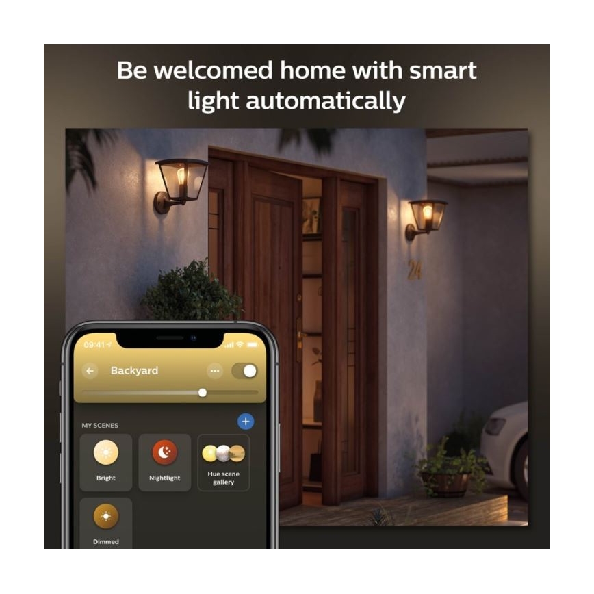 Philips - Dimbar utomhus vägglampa Hue INARA 1xE27/7W/230V Wi-Fi IP44