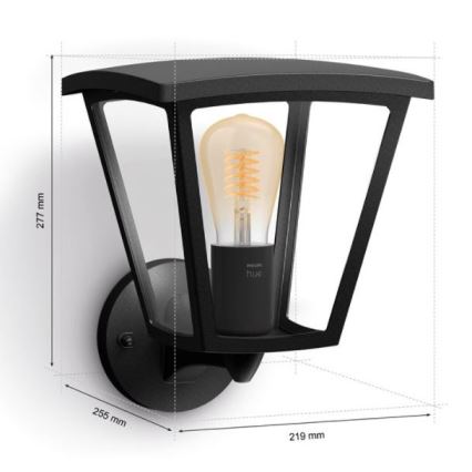 Philips - Dimbar utomhus vägglampa Hue INARA 1xE27/7W/230V Wi-Fi IP44