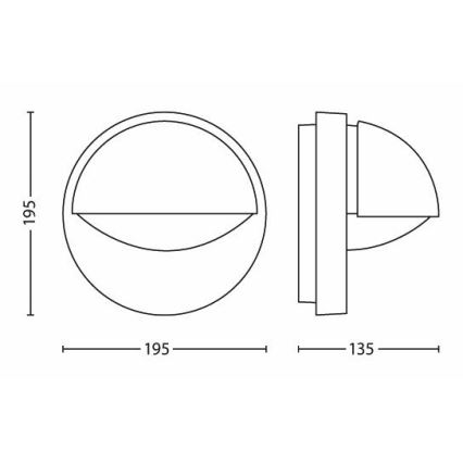 Philips - Utomhus vägglampa  JUNE 1xE27/12W/230V IP44