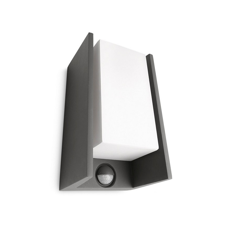 Philips - Utomhus vägglampa  med sensor  BRIDGE 1xE27/15W/230V IP44
