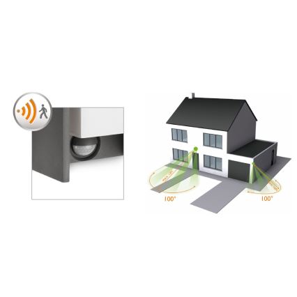 Philips - Utomhus vägglampa  med sensor  BRIDGE 1xE27/15W/230V IP44