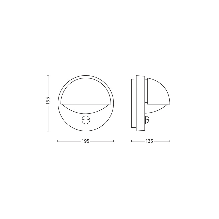 Philips - Utomhus vägglampa  med sensor  JUNE 1xE27/12W/230V IP44