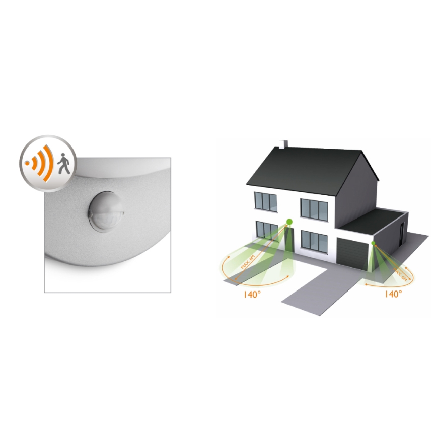 Philips - Utomhus vägglampa  med sensor  1xE27/12W/230V IP44