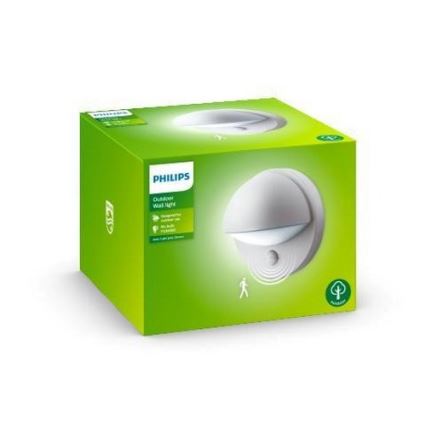 Philips - Utomhus vägglampa  med sensor  1xE27/12W/230V IP44