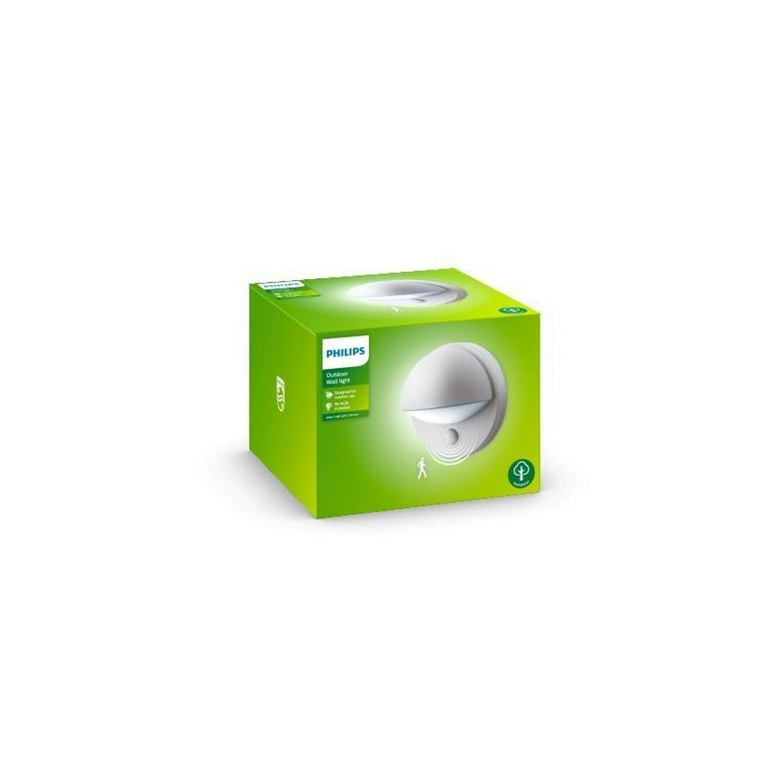Philips - Utomhus vägglampa  med sensor  1xE27/12W/230V IP44