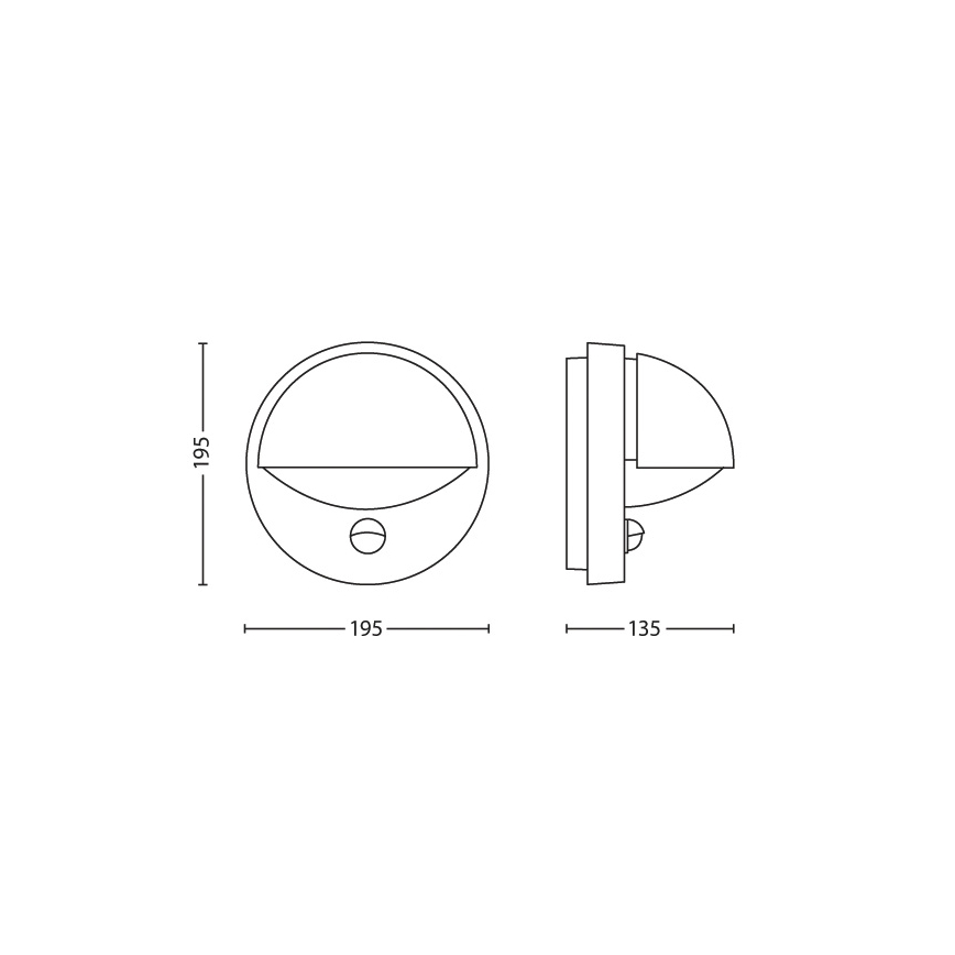Philips - Utomhus vägglampa  med sensor  1xE27/12W/230V IP44