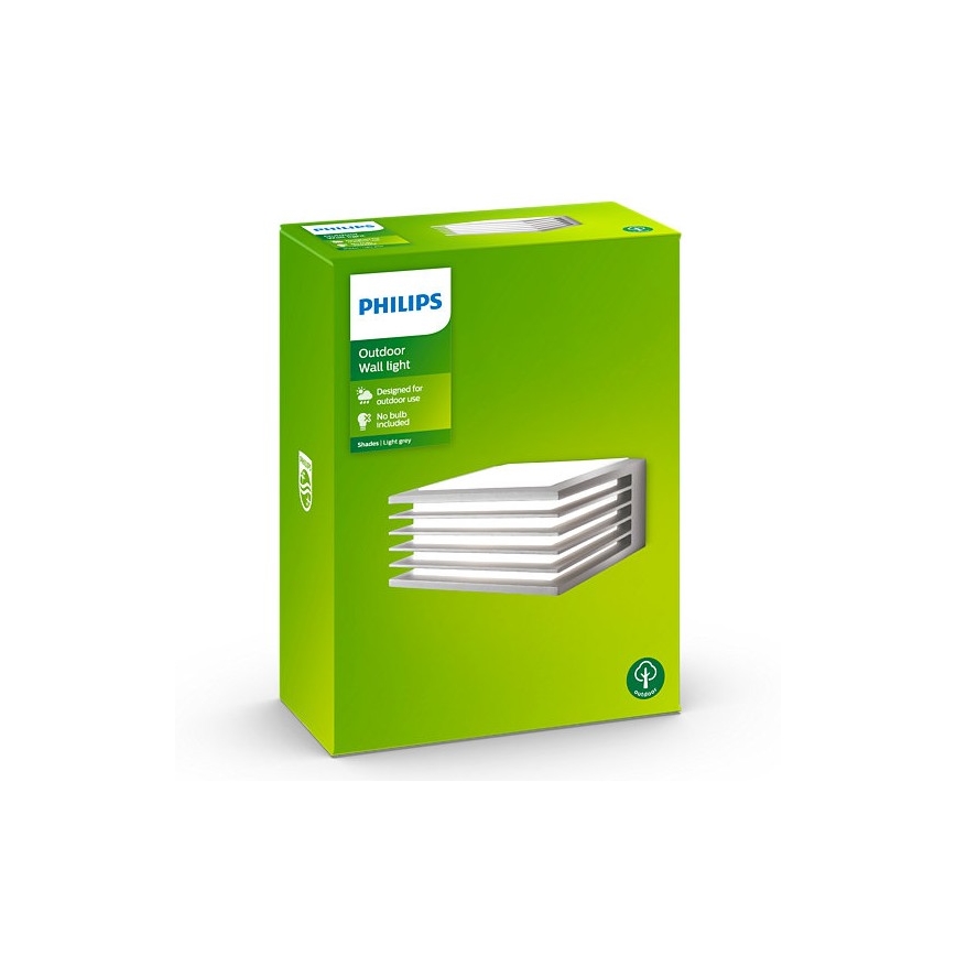 Philips - Utomhus vägglampa  SHADES 1xE27/15W/230V IP44 grå