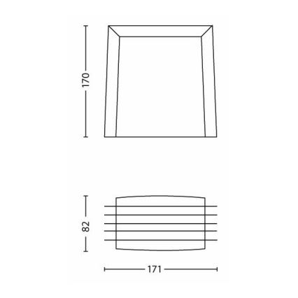 Philips - Utomhus vägglampa  SHADES 1xE27/15W/230V IP44 grå