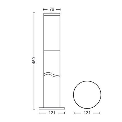 Philips - Utomhusbelysning  1xE27/20W/230V 45 cm IP44