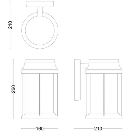 Philips - Vägglampa för utomhusbruk BELLINI 1xE27/25W/230V IP44