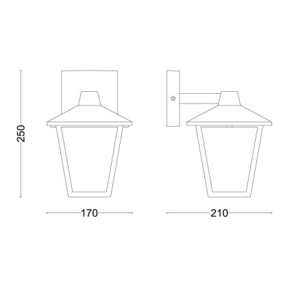 Philips - Vägglampa för utomhusbruk KINNO 1xE27/25W/230V IP44