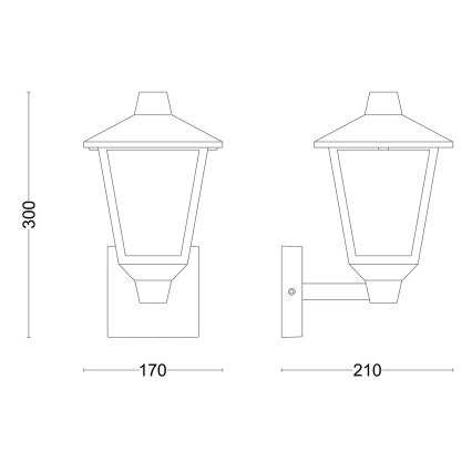 Philips - Vägglampa för utomhusbruk KINNO 1xE27/25W/230V IP44