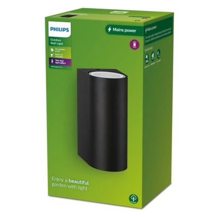 Philips - Vägglampa för utomhusbruk NIGHTINGALE 2xGU10/35W/230V IP44