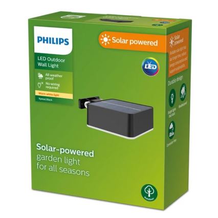 Philips - LED Solcellsvägglampa VYNCE LED/1,5W/3,7V 1500 mAh IP44