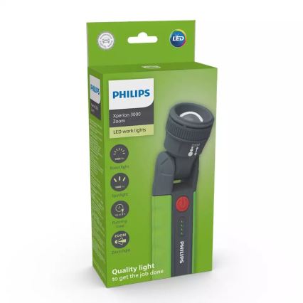 Philips X30ZOOMX1 - LED Ljusreglerad rechargeable flashlight XPERION LED/6W/3,7V 1000 lm 2500 mAh IP54