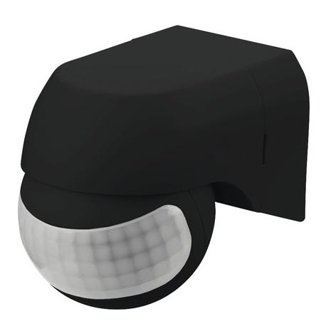 PIR-sensor 180° IP44 svart