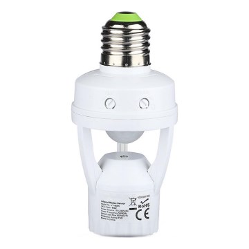 PIR-sensor för glödlampa E27 vit
