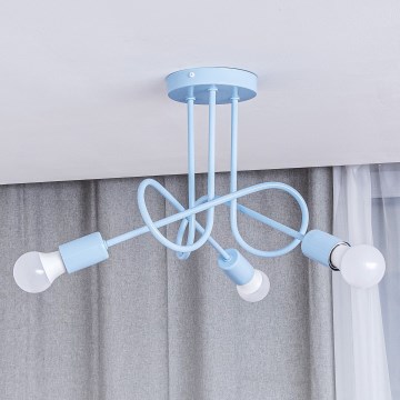 Plafond OXFORD 3xE27/15W/230V blå
